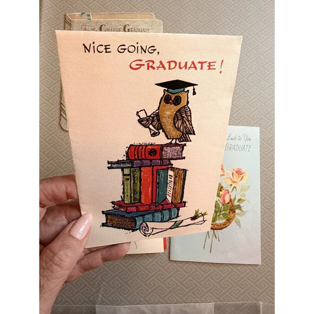 Vintage 1965 Used Graduation Greeting Cards Lot of 4 Hallmark Norcross American